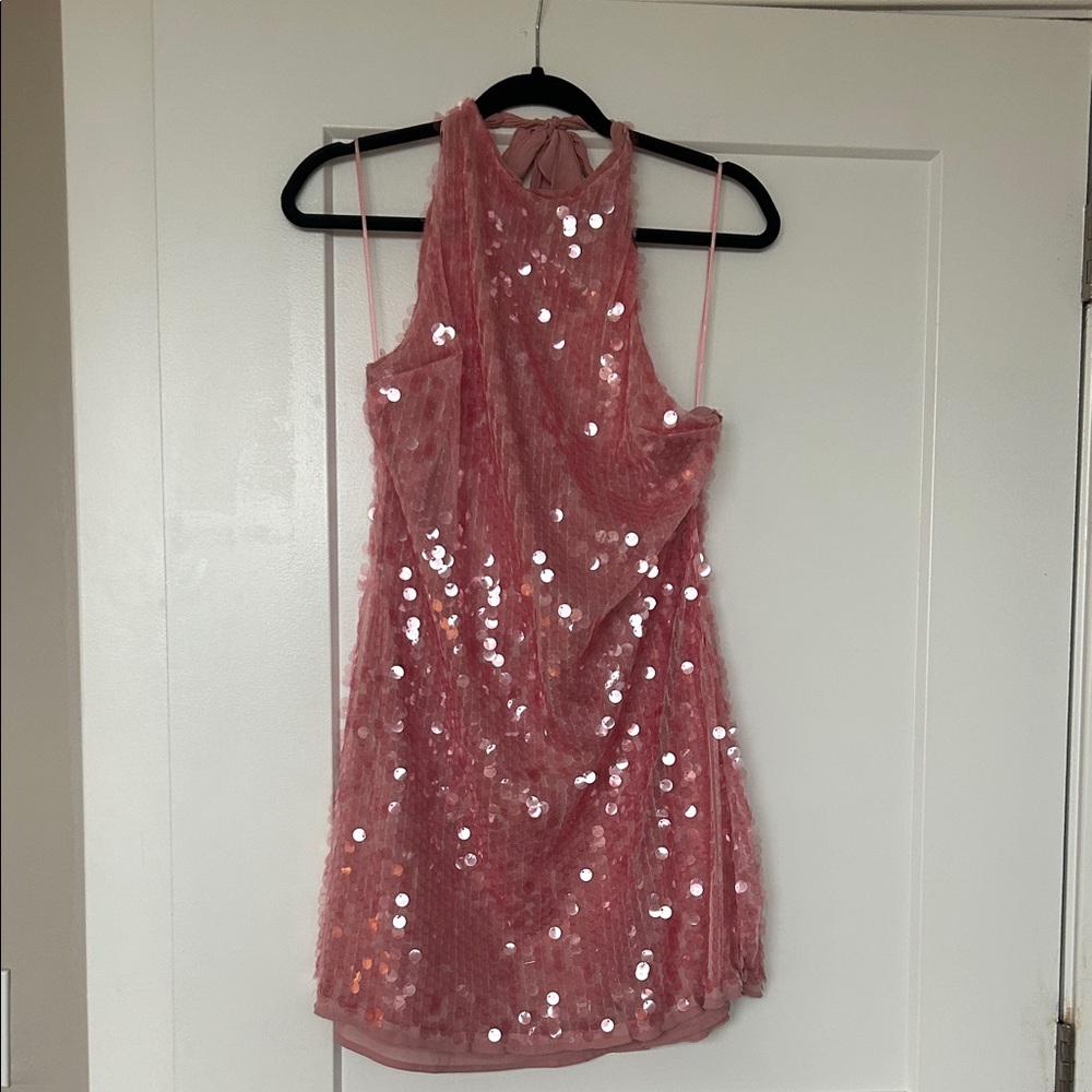 Zara Pink Sequin Mini Dress
